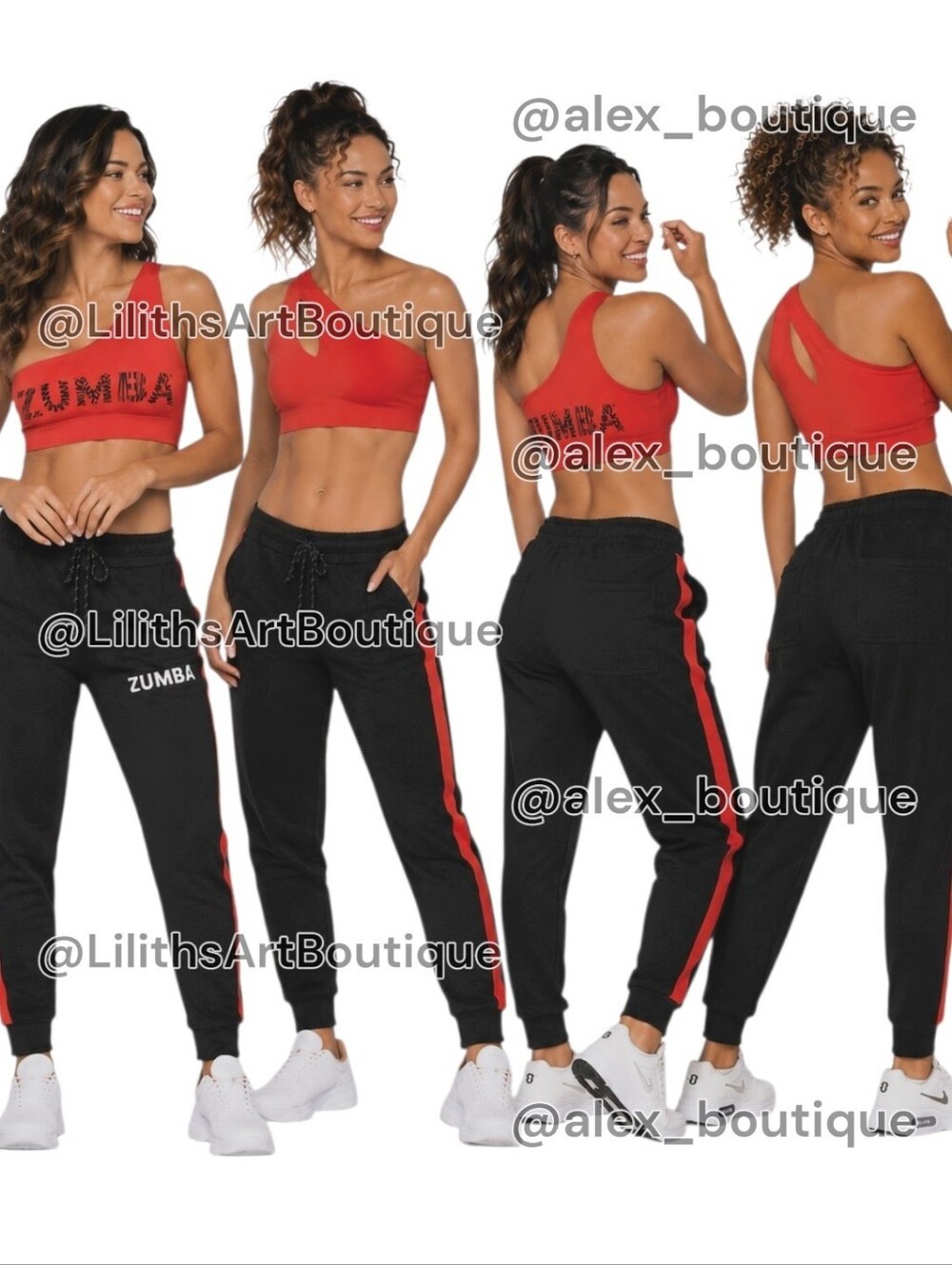 Zumba Happy One Shoulder Sports Bra Orange Red Size M (G008)